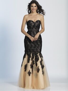 Dave & Johnny Floral Lace Tulle Trumpet Gown Masquerade- Prom dress Size 11/12